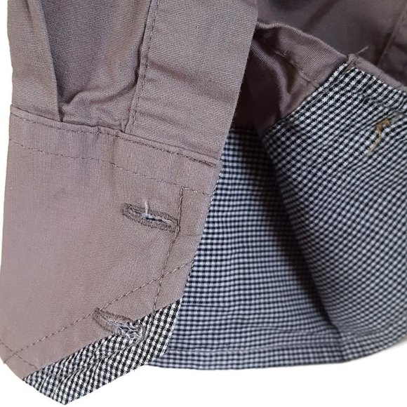 TOMSWARE Men's S Fitted Shirt Brown Button Pocket Long Sleeve Drop Tail Cotton - Picture 6 of 12